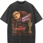 Retro Desert 90s Western Desert Vintage Washed T-Shirt in Black