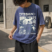 Nissan Skyline GT-R Vintage Washed T-Shirt in Blue