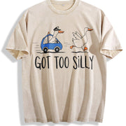 Got Too Silly Goose Matching Father & Son Vintage Washed T-Shirt in Beige