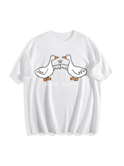 Goose Bumps Silly Goose Cotton T-Shirt in White