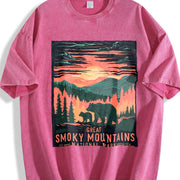 A Short-sleeved for a Bear Vintage Washed T-Shirt in Red