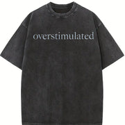 Overstimulated for Mom Vintage Washed T-Shirt in Black