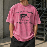 None of Your Emails Vintage Washed T-Shirt in Red