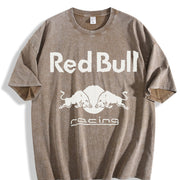 Black White Racing Best for Racing Lovers Starboy Bull Vintage Washed T-Shirt in Brown