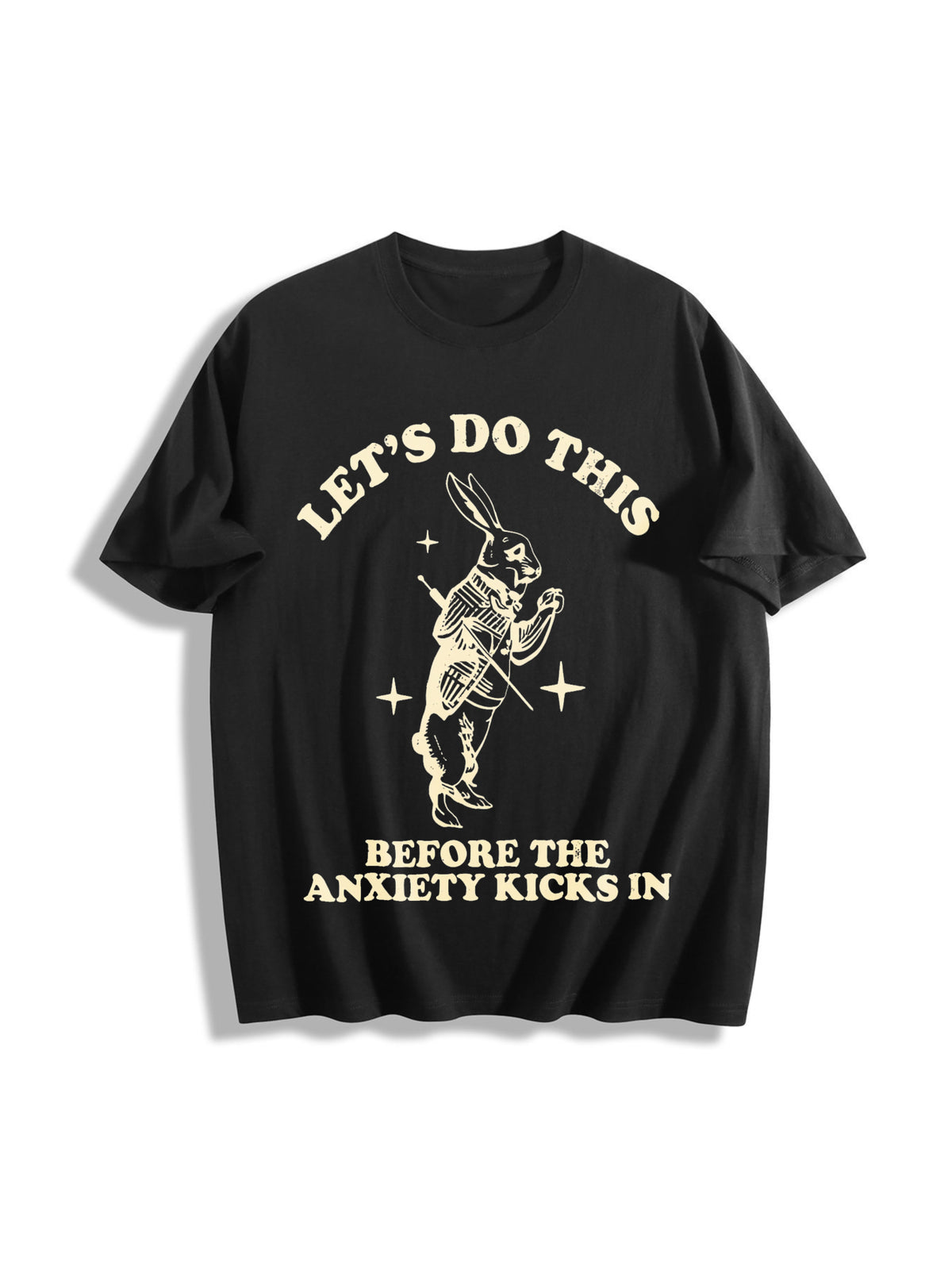 Let's Do This Before Anxiety Kicks In Cotton T-Shirt in Black