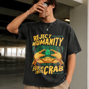 Reject Humanity Crab Vintage Washed T-Shirt in Black