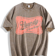 Howdy Cowboy Howdy Western Yee Haw vintage washed oversized T-shirt in Brown