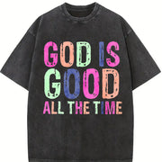That Has Been the Phrase 'Light of Faith' Vintage Washed T-Shirt in Black