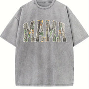 Hunting Mama Camo Western Mom Camo vintage washed oversized T-shirt in Gray