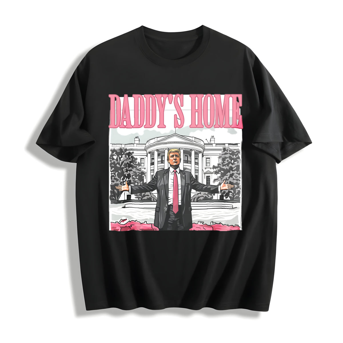 Daddy's Home President Trumpp Cotton T-Shirt in Black