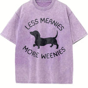 Dachshund Wiener Dog Vintage Washed T-Shirt in Purple