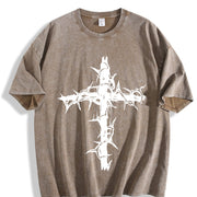 Christian Cross vintage washed oversized T-shirt in Brown