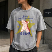 Rat Spelled Backwards Is Star Vintage Washed T-Shirt in Gray