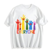 Everyone Is Welcome on Our Street Cotton T-Shirt in White