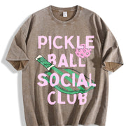 Pickleball Social Club Vintage Washed T-Shirt in Brown