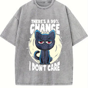 99 Percent Chance I Don't Care Vintage Washed T-Shirt in Gray