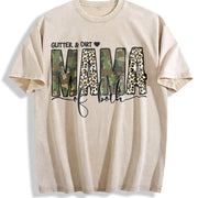 Glitter and Dirt Mama Of Vintage Washed T-Shirt in Beige