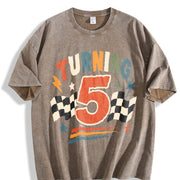Turning Age Birthday Vintage Washed T-Shirt in Brown