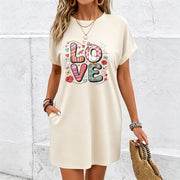 Chic OfftheShoulder Maxi Dress with Cute Duck LOVE Cotton T-Shirt in White