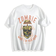 Retro Music Rock Band Cotton T-Shirt in White