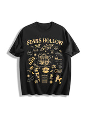 Gilmore-inspired Coffee Cotton T-Shirt in Black