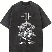 Akaza Demon Slayer vintage washed oversized T-shirt in Black