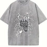 Spider 90s Retro ® Grunge Tarantula Y2k Vintage Washed T-Shirt in Gray