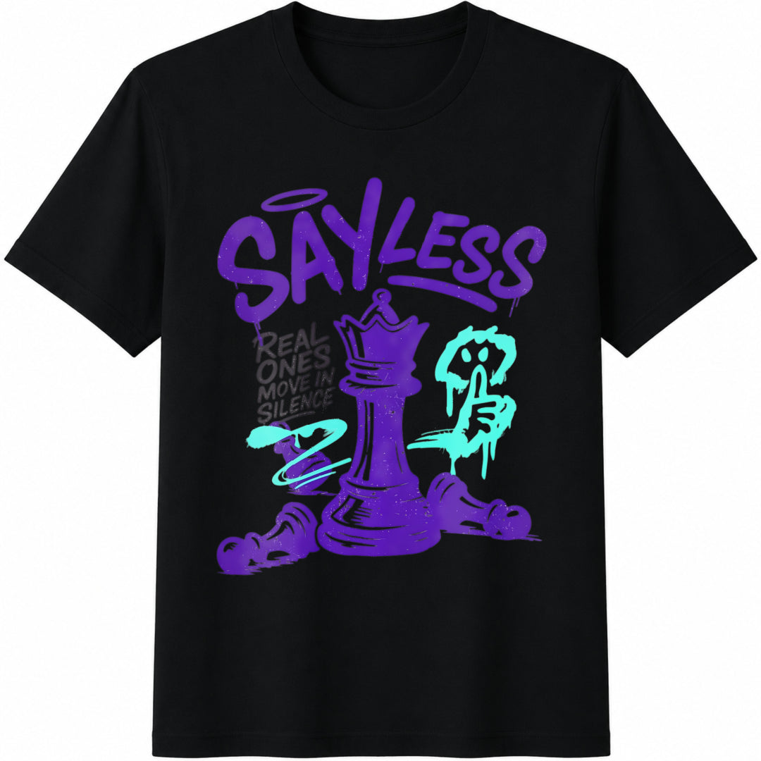 Man's Chess King Graffiti White Stretch for Boys Man Cotton T-Shirt in Black