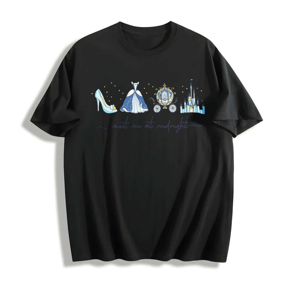 Meet Me at Midnight Cotton T-Shirt in Black