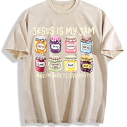 Is My Jam Vintage Washed T-Shirt in Beige