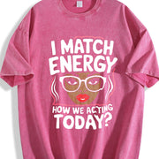 I Match Energy vintage washed oversized T-shirt in Red