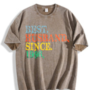 Custom Wedding Anniversary Vintage Washed T-Shirt in Brown