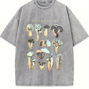 Classic Mushroom Premium Vintage Washed T-Shirt in Gray