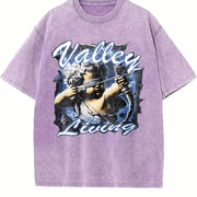 Valley Living Angel Vintage Washed T-Shirt in Purple