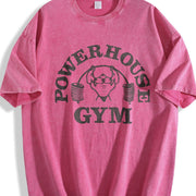 2026 Fun Fitness Aging Retro Gorilla World Gym & Vintage Washed T-Shirt in Red