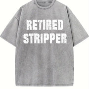 Hilarious For Strippers With Bold Designs vintage washed oversized T-shirt in Gray