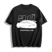 911 GT3 Good Cotton T-Shirt in Black