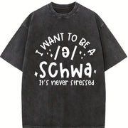 Schwa for Teacher Reading Teacher Vintage Washed T-Shirt in Black