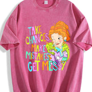 Take Chances Make Mistakes Get Messy Vintage Washed T-Shirt in Red