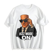 Premium Tung Sahur Rizz Mode Activated Italian Brainrot Cotton T-Shirt in White