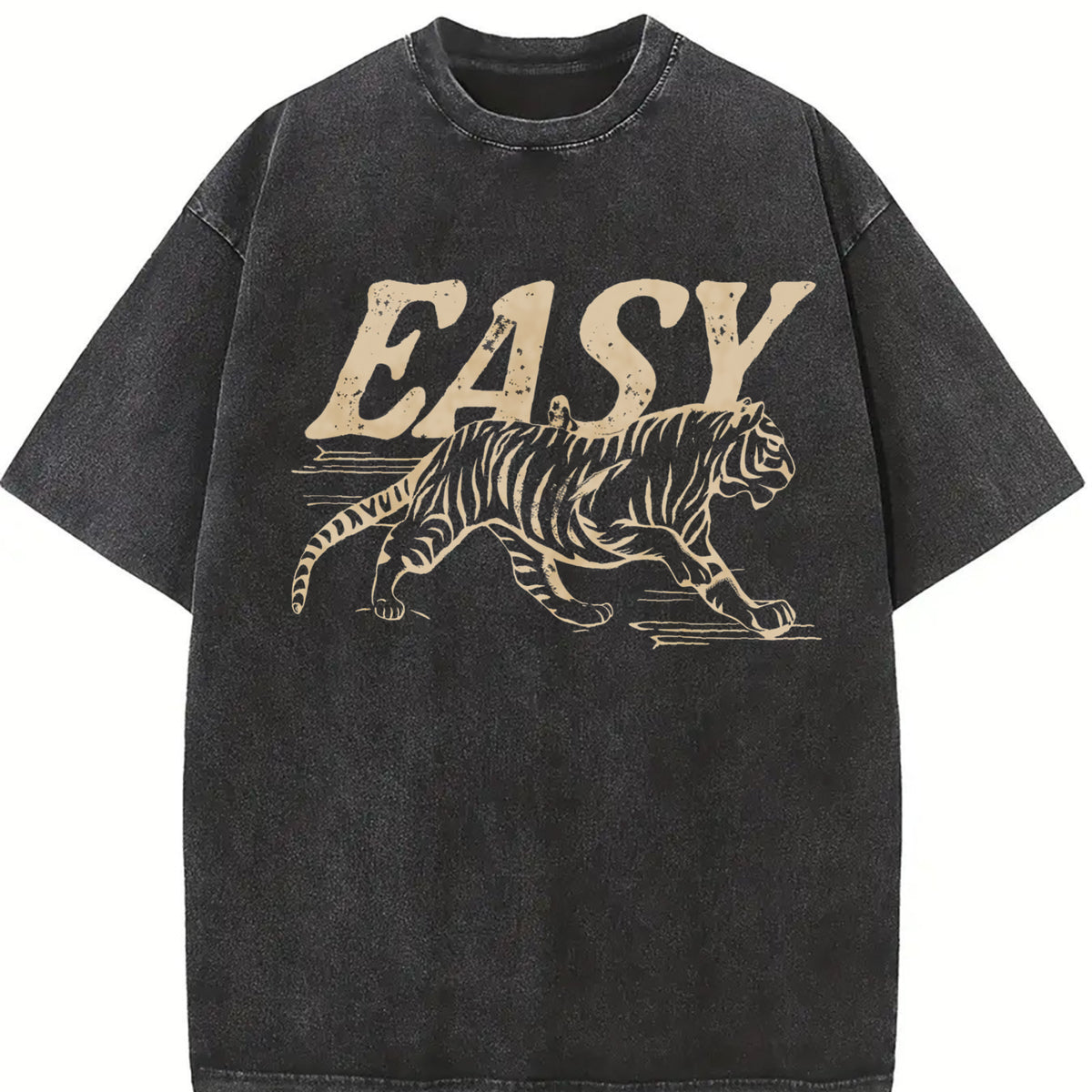 Easy Tiger 4th of July Long Sleeve vintage washed oversized T-shirt in Black