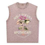 Aqua Tofana Feminist Apothecary Vintage Washed Tank Top in Brown