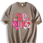 🌹 Love Cupid Says Be Mine Vintage Washed T-Shirt in Brown
