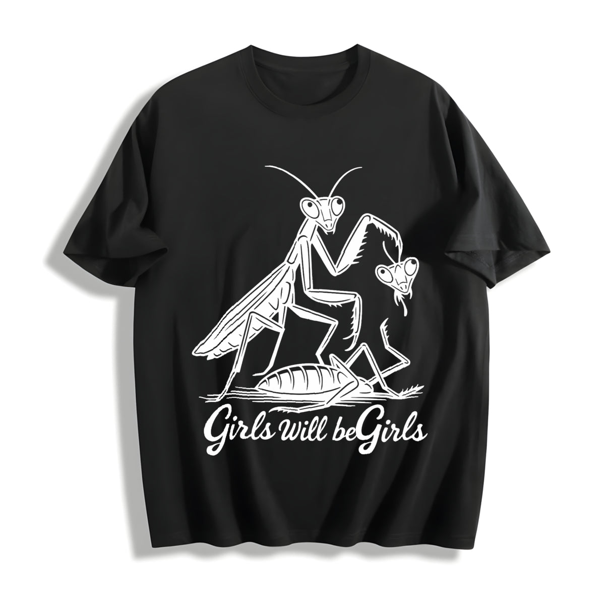 Girls Will Be Girls Cotton T-Shirt in Black