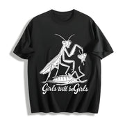 Girls Will Be Girls Cotton T-Shirt in Black