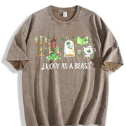 St. Patrick’s Day Lucky As Vintage Washed T-Shirt in Brown