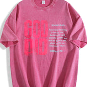 God Did Vintage Washed T-Shirt in Red