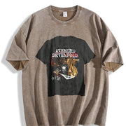 Avenged sevenfold City of Evil for Gothic Fans Heavy Metal vintage washed oversized T-shirt in Brown