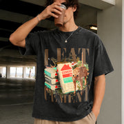 Meme I Eat Cement Weird Vintage Washed T-Shirt in Black