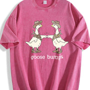 Goose Bumps Western Silly Goose Lover Goose Couple Vintage Washed T-Shirt in Red